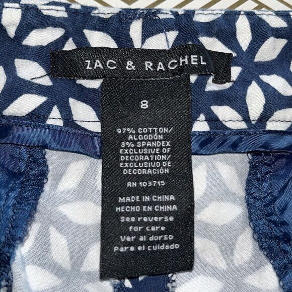 Zac & Rachel Women Capri Pant Size 8 Lot Of 2 Red White Blue Geometric Patriotic - Picture 10 of 10
